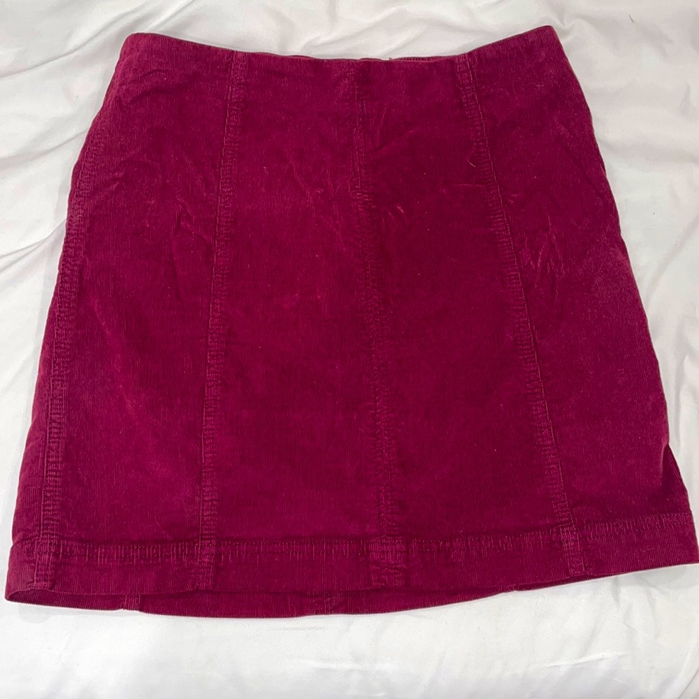 FreePeople Corduroy Mini Skirt in Maroon